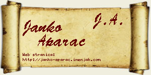 Janko Aparac vizit kartica